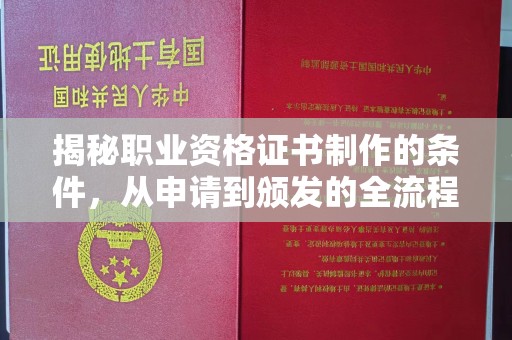 静安揭秘职业资格证书制作的条件，从申请到颁发的全流程解析